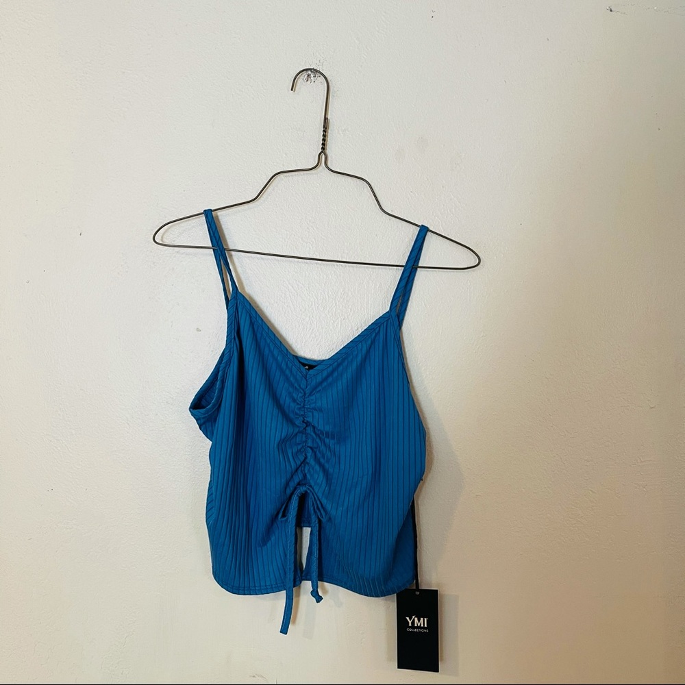 NWT Blue Cropped Knit Tank Top
